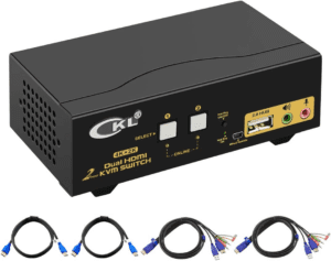 CKL HDMI KVM 2 Port 4K 30Hz Dual Monitor Extended Display (CKL-922HUA)