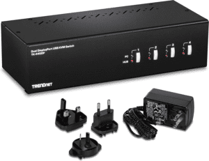 TRENDnet 4-Port Dual Monitor DisplayPort KVM Switch With Audio