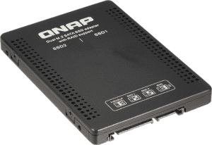 QNAP Dual M.2 SATA SSD to 2.5” SATA RAID Adapter Converter - 2 x M.2 2280 SSD to 3.5” SATA Adapter with RAID Support for PC and NAS.