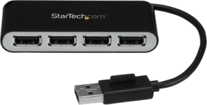 StarTech.com 4 Port USB 2.0 Hub - USB Bus Powered - Portable Multi Port USB 2.0 Splitter and Expander Hub 